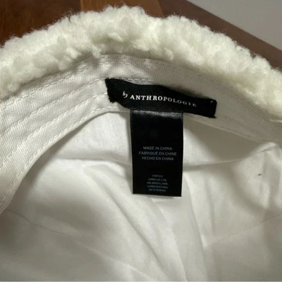 Anthropologie  Sherpa White Fleece Baseball Cap / Hat - Picture 5 of 9